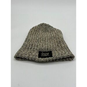 Love Your Melon Hat Womens One Size Metallic Gold Spell Out Logo Knit Beanie Cap